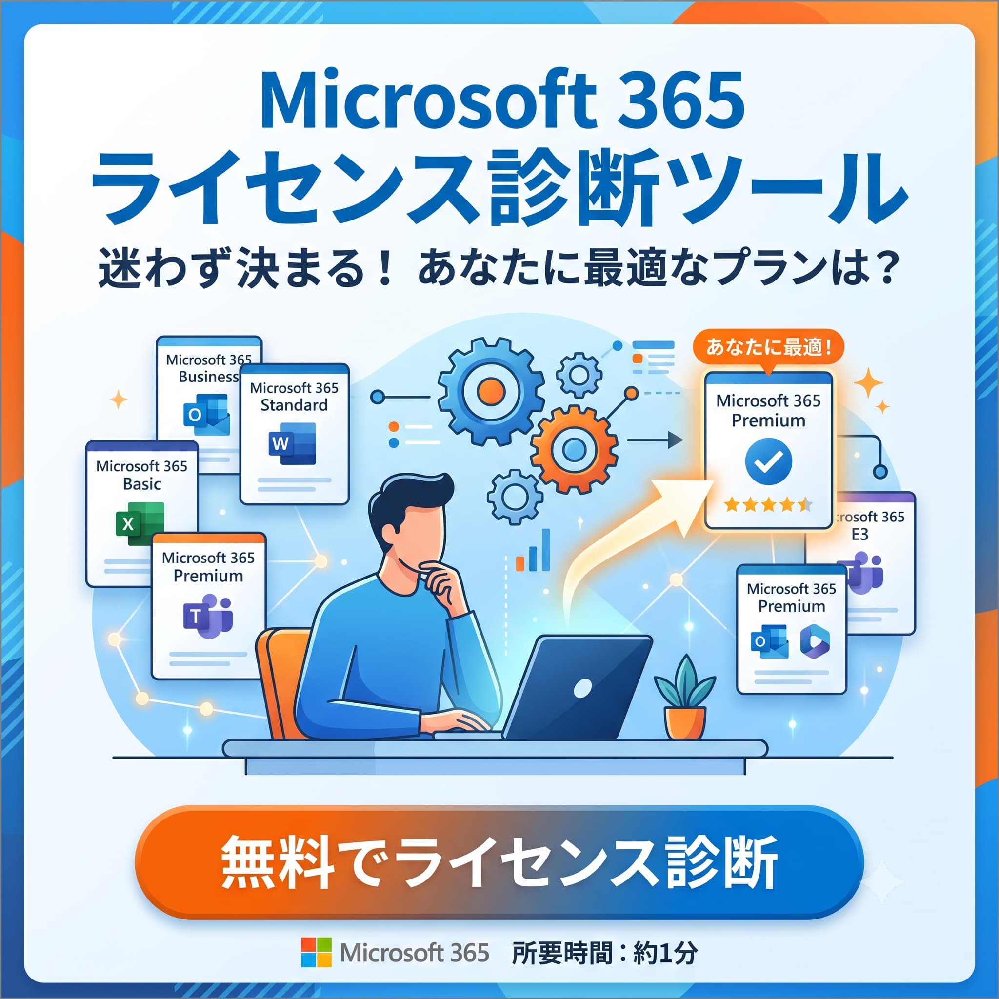 貴社に最適なMicrosoft 365プランがわかります